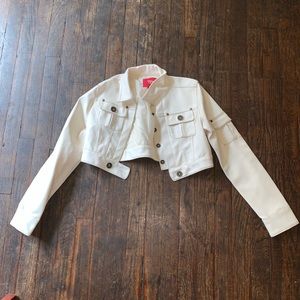 white leather jackets size 14/16